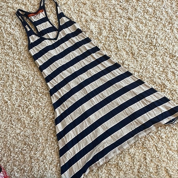 Feel The Piece Navy & Cream Stripe Racerback Dress - Picture 1 of 6